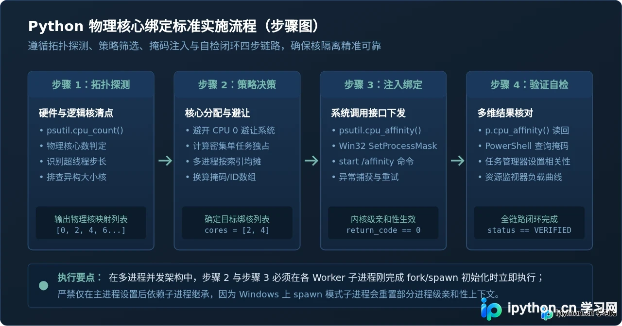 Windows环境Python程序绑定特定物理CPU核心的方法