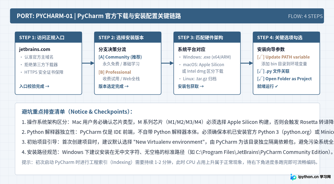 Python 3 IDE下载指南：PyCharm与VS Code官方入口及版本选择