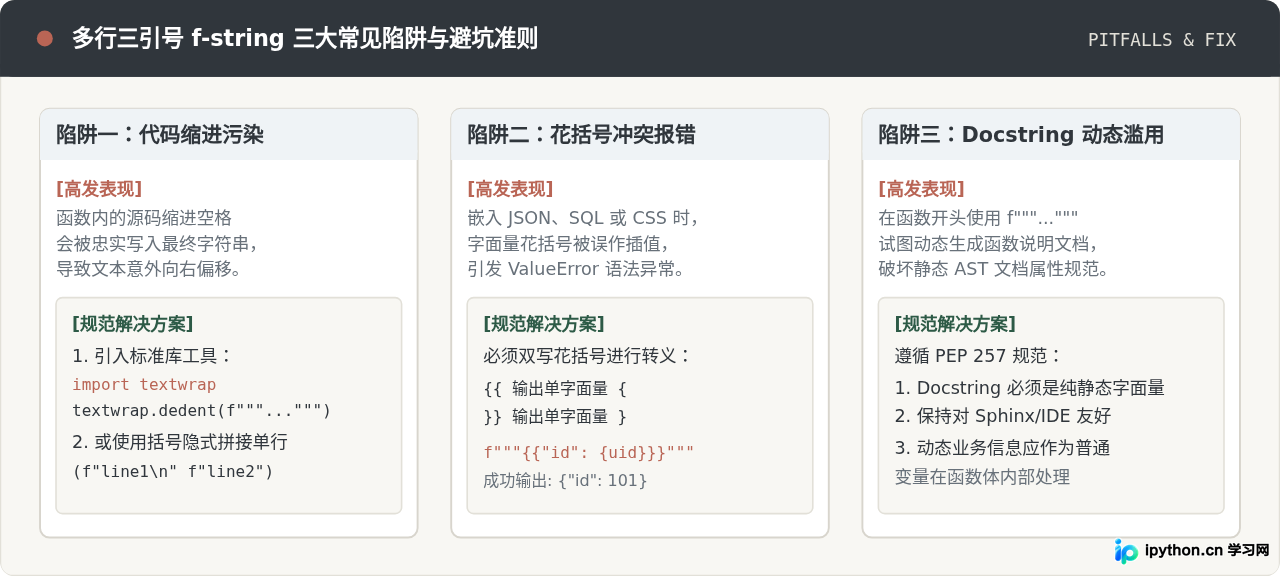 Python三个双引号支持f-string变量插值吗