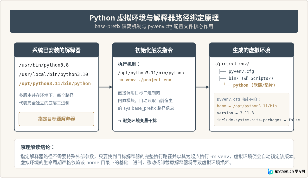 创建Python虚拟环境时怎么指定解释器路径