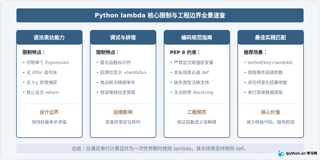 Python中lambda匿名函数的定义语法及使用限制