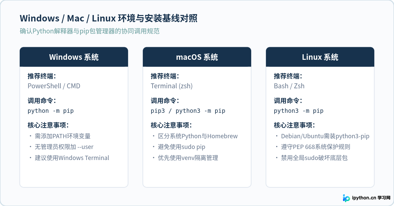 Windows/Mac/Linux下使用pip安装pandas库
