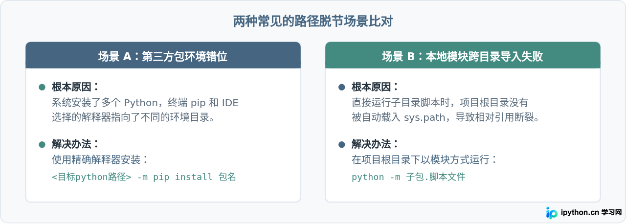 Python提示ModuleNotFoundError时怎么检查包路径