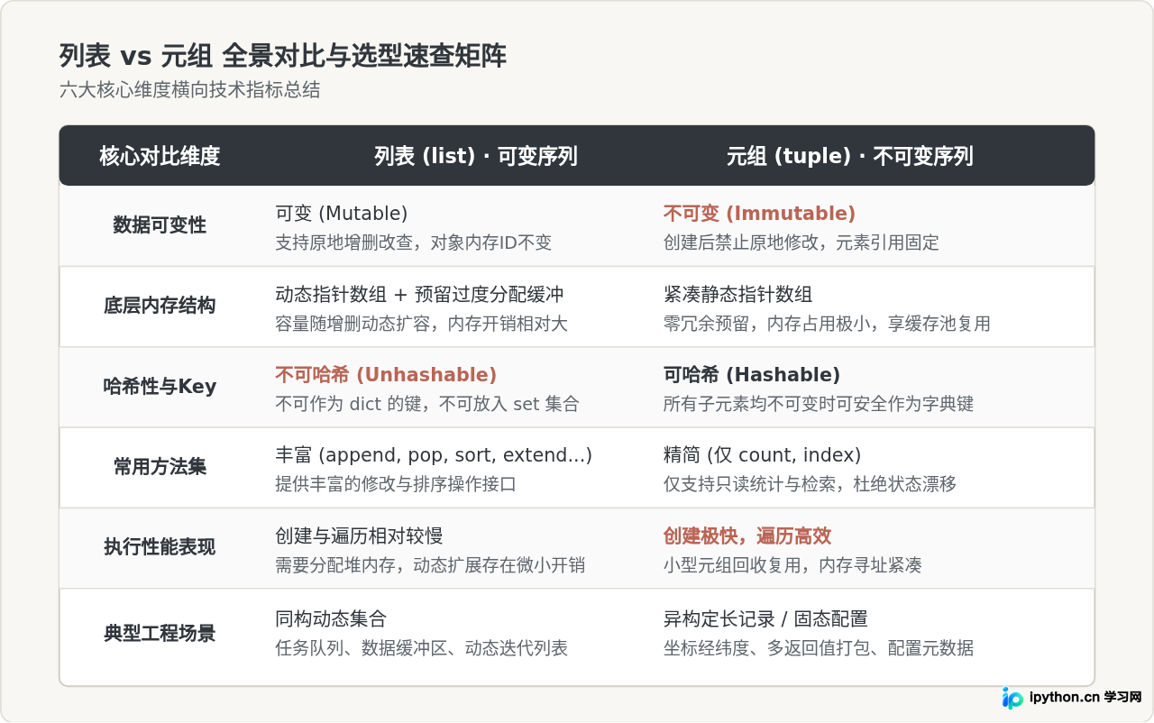 Python可变序列与不可变序列的区别：列表vs元组