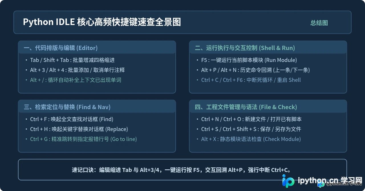 Python IDLE常用快捷键有哪些