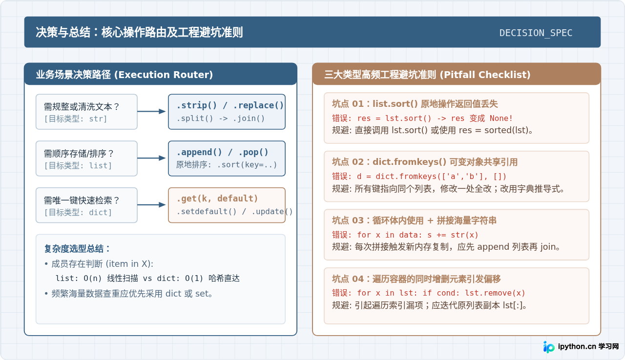Python常用数据类型内置方法速查：str、list、dict核心操作