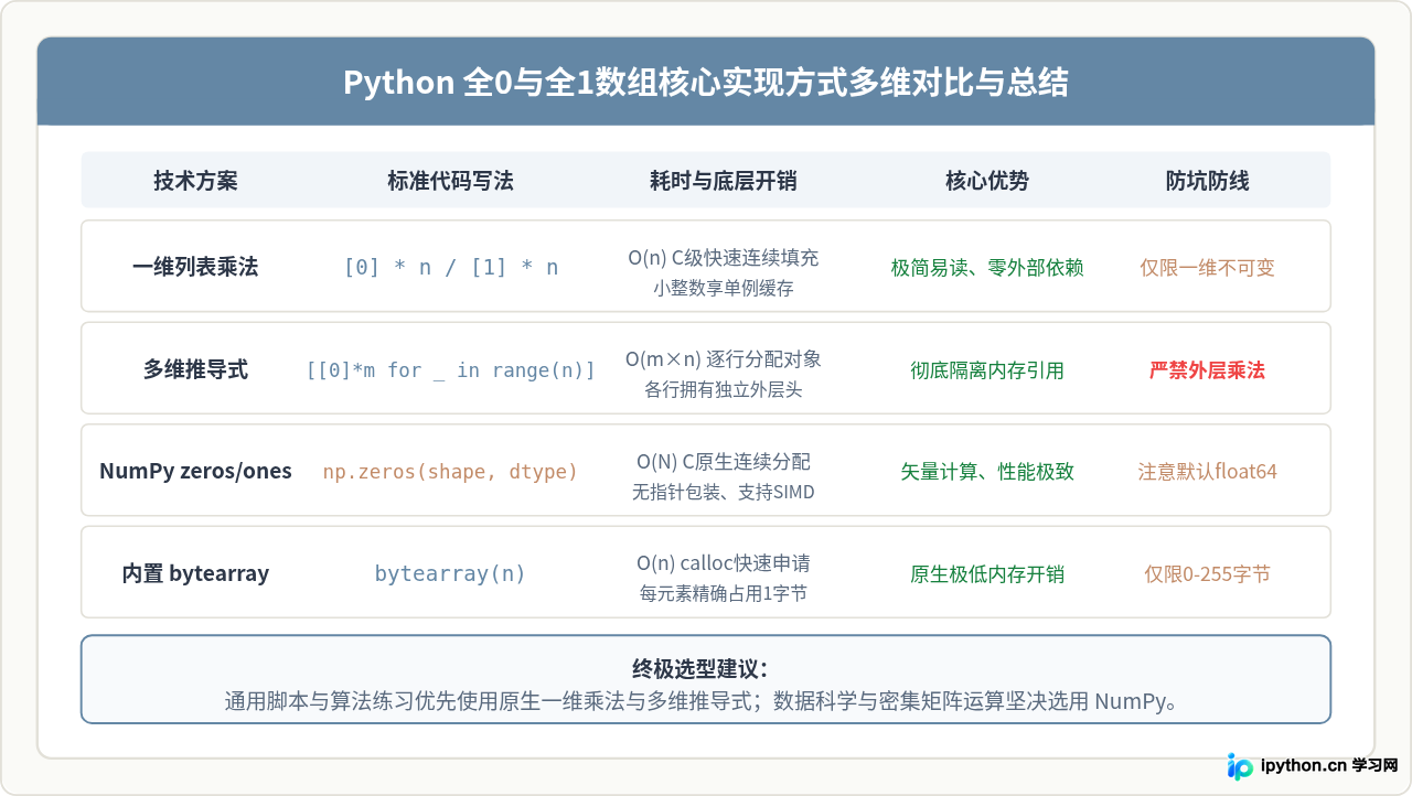 Python怎么快速初始化全0或全1的数组