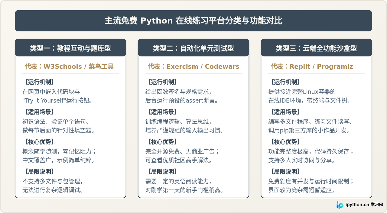 适合新手的免费Python在线练习网站推荐