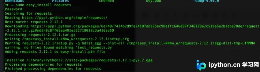mac 安装python网络请求包requests方法