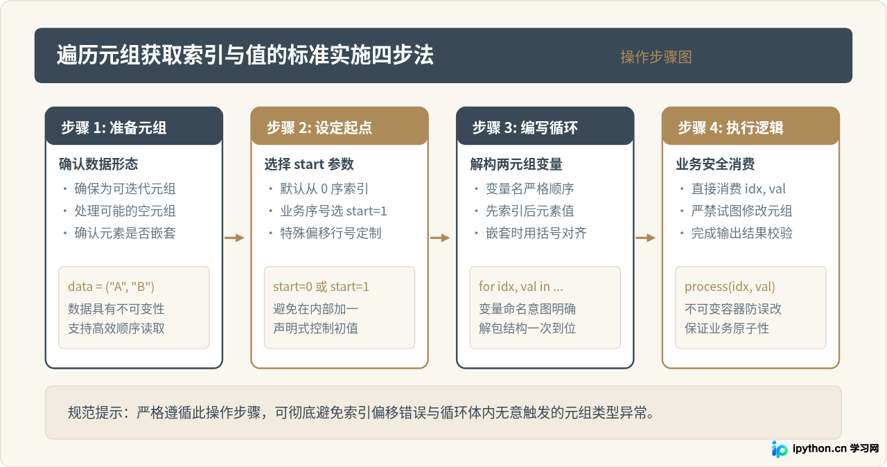 Python遍历元组时怎么同时获取索引和值
