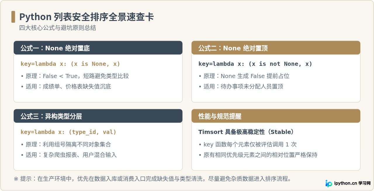 Python列表排序报错TypeError怎么办？处理混合类型与None值