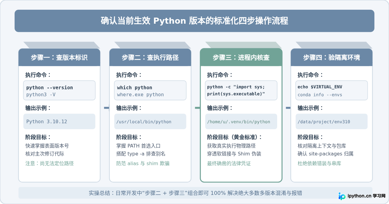 多版本共存时怎么确认当前生效的Python版本
