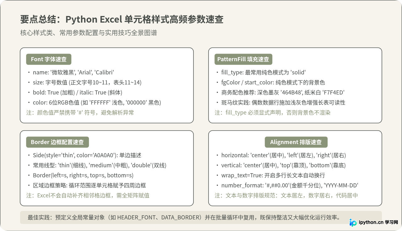 Python代码设置Excel单元格样式、字体及边框的方法