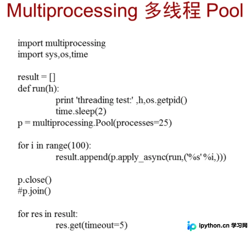 Python multiprocessing模块Pool进程池使用详解