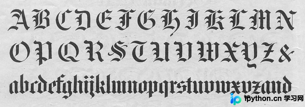 Python3将英文字母转换为哥特式字体的实现方法
