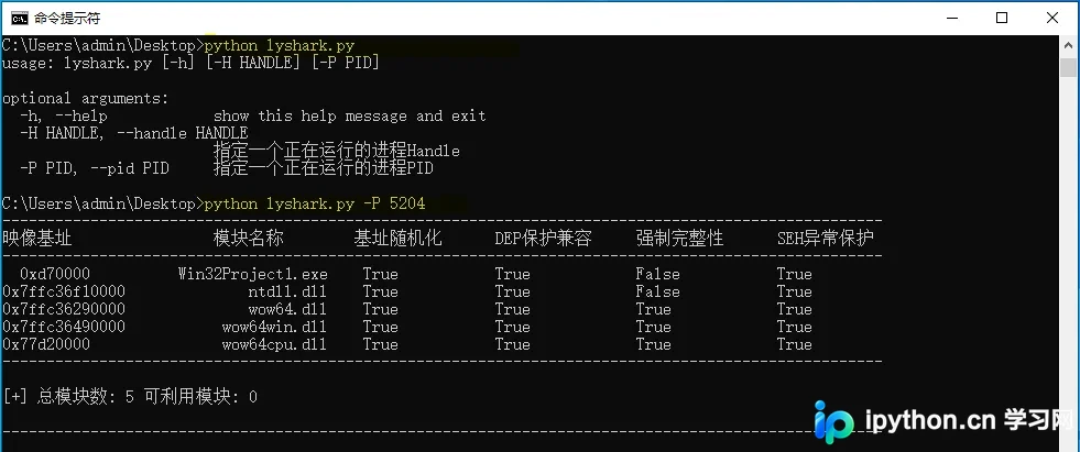 Python调用Windows API检测PE文件保护机制