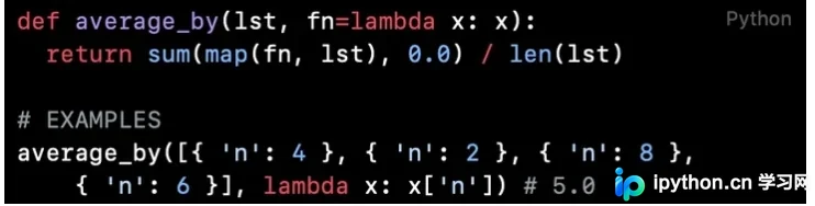 Python 列表映射后的平均值