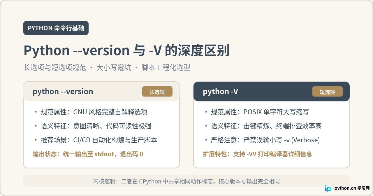 命令行查看Python版本：Python --version与-V的区别