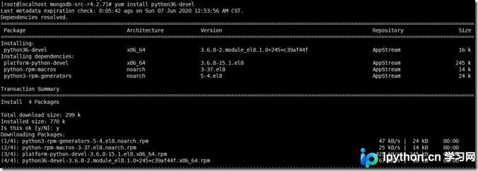 CentOS 8 安装 python-devel 失败及 python36-devel 解决方案
