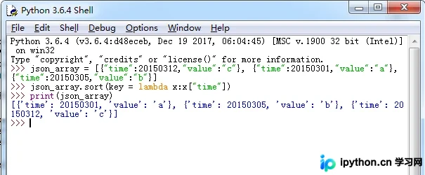 Python对JSON数据按指定字段排序的方法