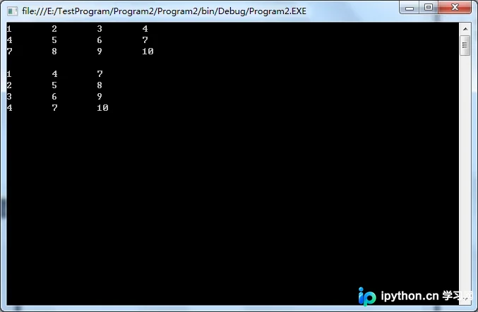 C#实现矩阵转置的方法