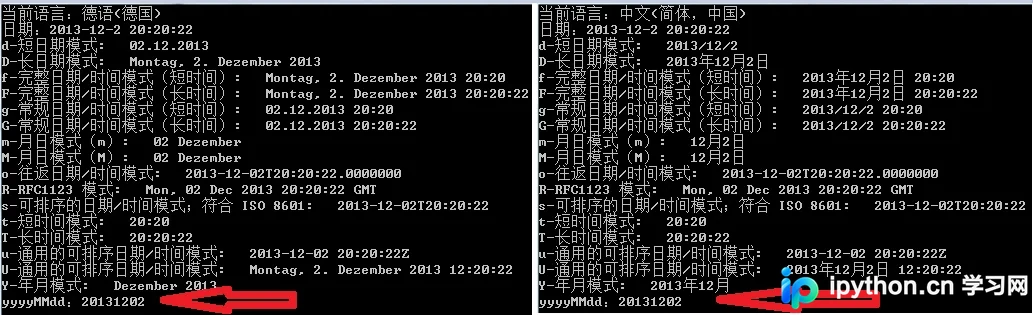 C# DateTime.ToString 按语言生成对应时间格式