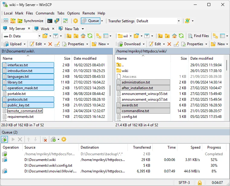 WinSCP 界面截图 2
