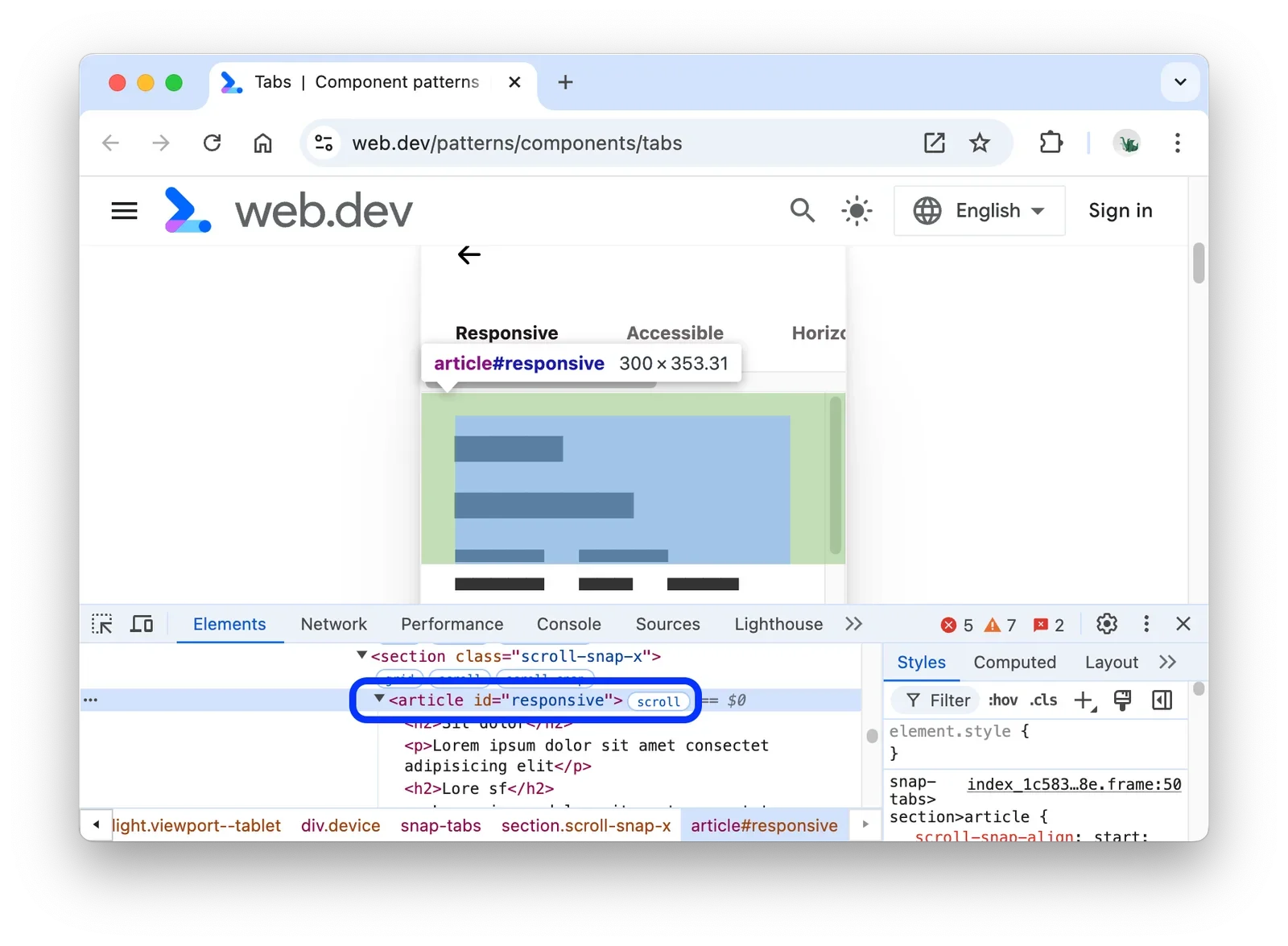 展示手机模拟器中出现横向滚动条的响应式页面、DevTools定位超出viewport的元素,以及修复前后页面宽度恢复正常的对比。