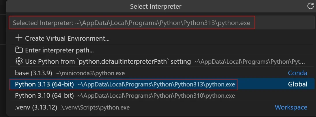 展示Python虚拟环境激活后的终端版本检查，以及IDE中选择Python interpreter并显示对应版本的真实界面。