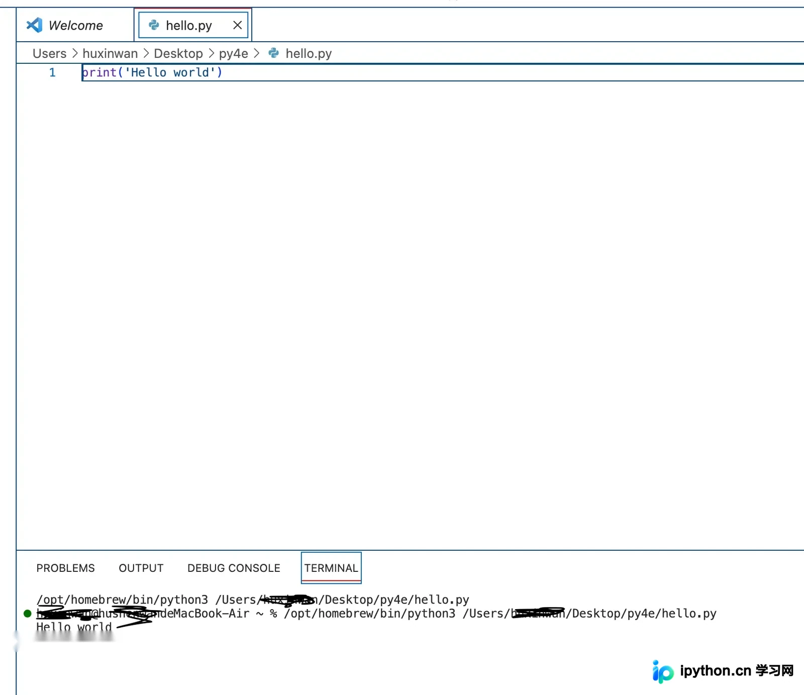 展示一个简单Python入门项目在编辑器或终端中的完整代码、执行过程和输出结果，体现从编写到验证的完整流程。
