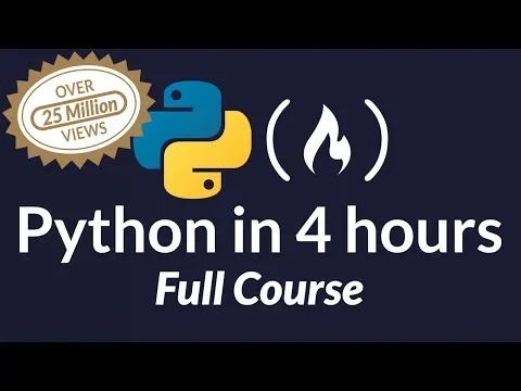 展示电脑播放Python入门视频课程，同时旁边打开代码编辑器跟随练习的真实学习场景。