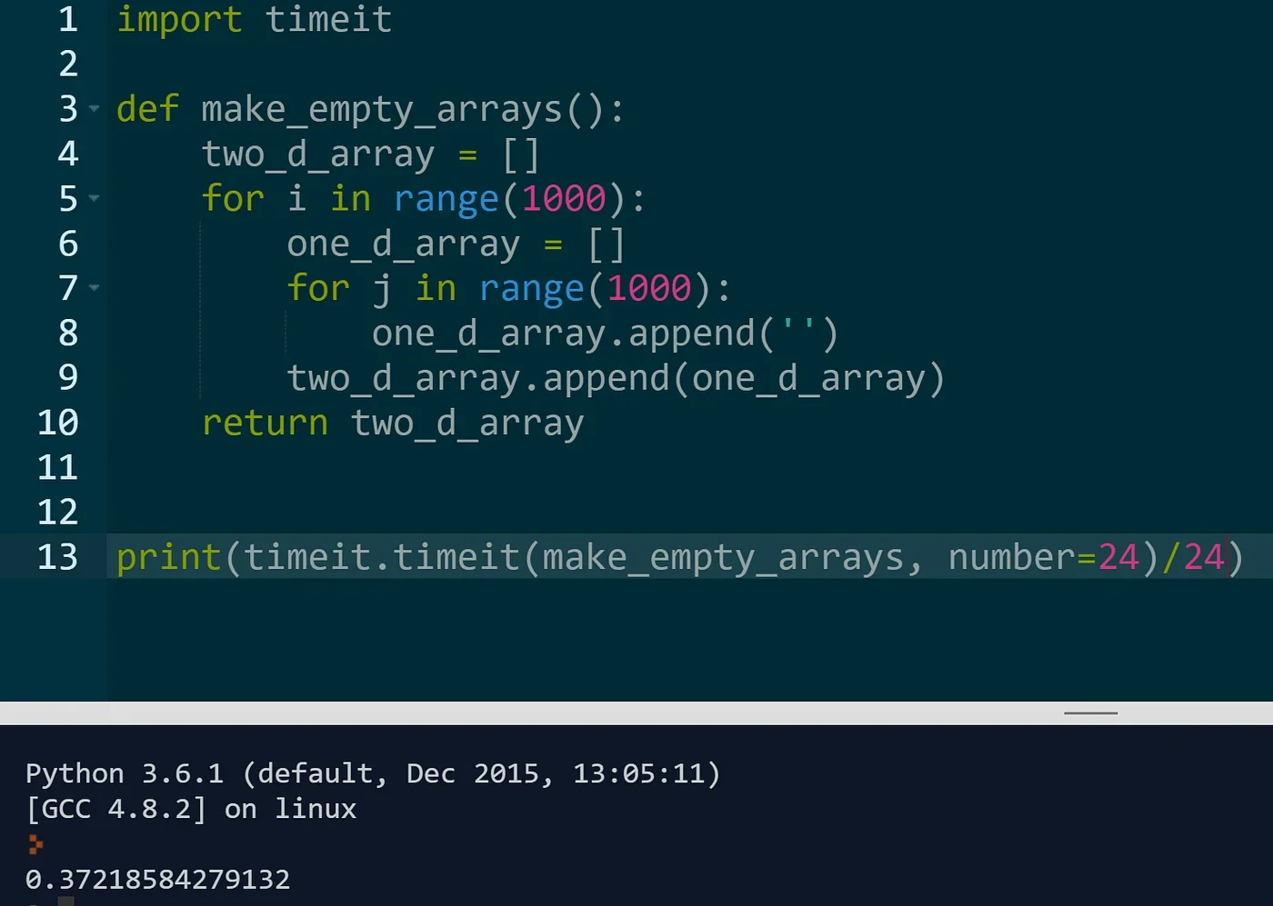 展示真实 Python 性能测试代码、优化前后运行耗时，以及生成器或缓存机制的实际代码和终端结果。