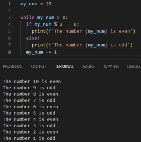 展示真实 Python 编辑器中的 for/while 循环代码，以及终端中连续输出的运行结果，体现循环次数和流程控制。