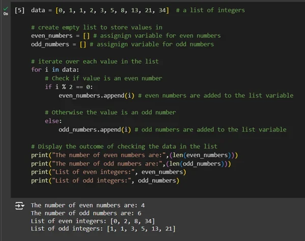 展示真实 Python 项目代码编辑器中的完整案例代码，以及终端中的最终运行结果，体现条件判断与循环协同工作。
