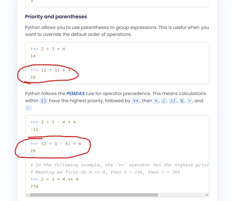 展示Python复杂表达式、括号添加前后的计算顺序和最终结果对比，体现括号如何改变表达式求值过程。
