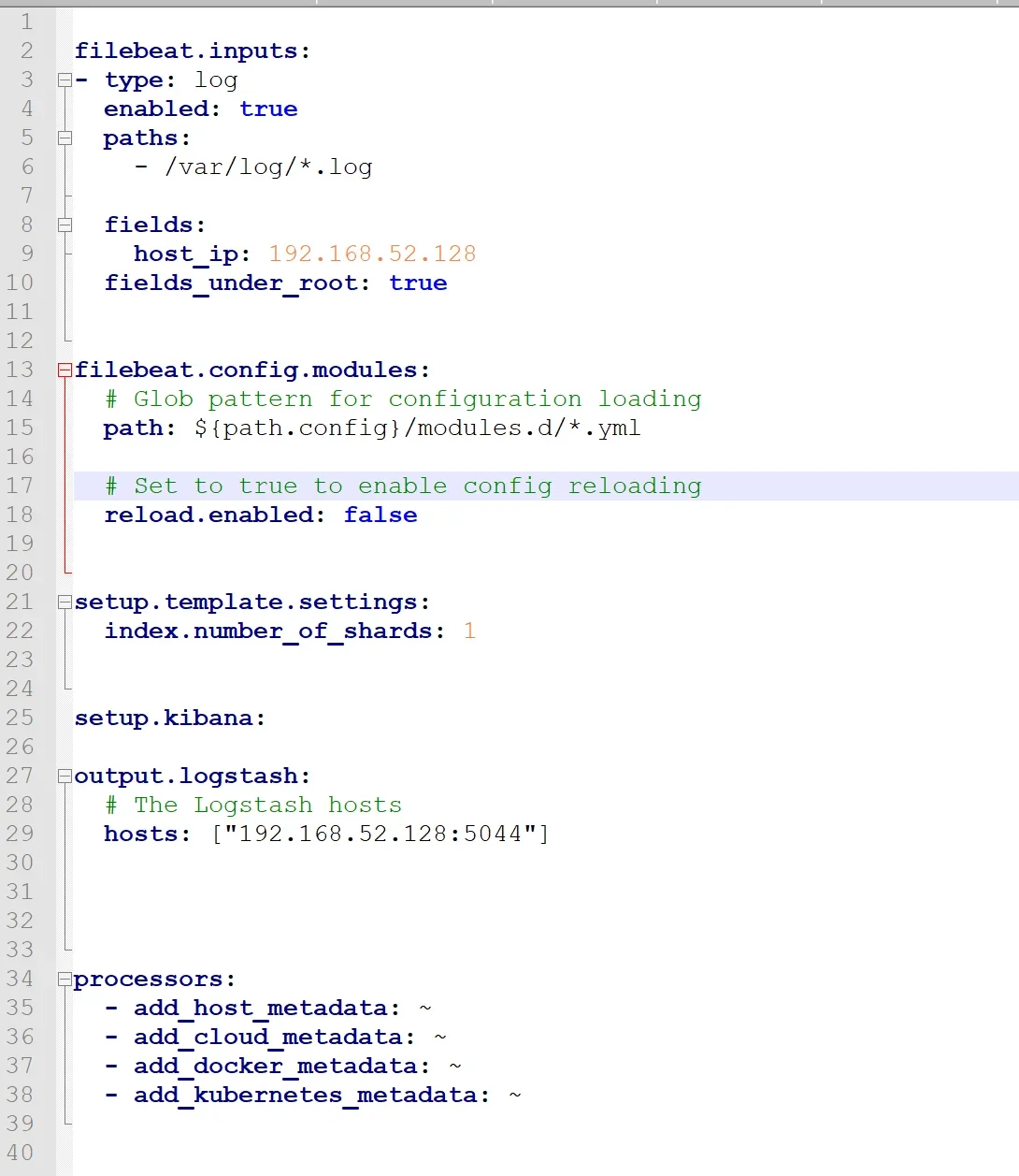 展示 Filebeat modules 命令、模块配置文件以及日志文件路径之间的真实配置关系，突出启用模块后的采集链路。