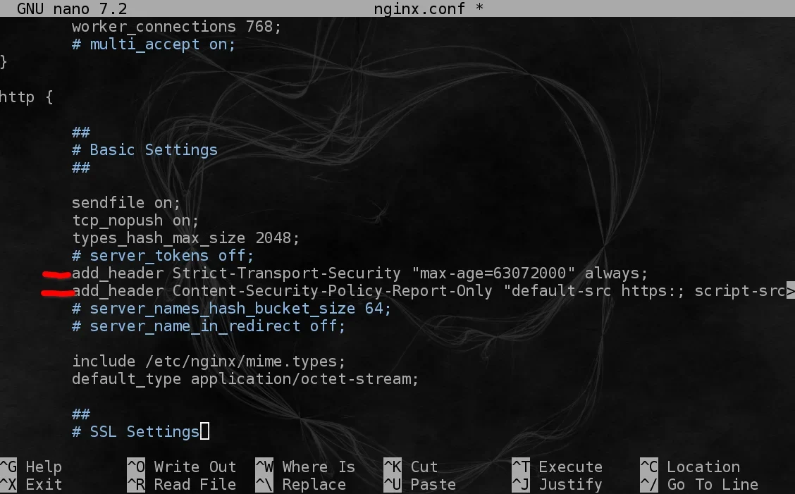 展示真实Nginx或Apache服务器配置文件中的Strict-Transport-Security配置及HTTPS站点环境。