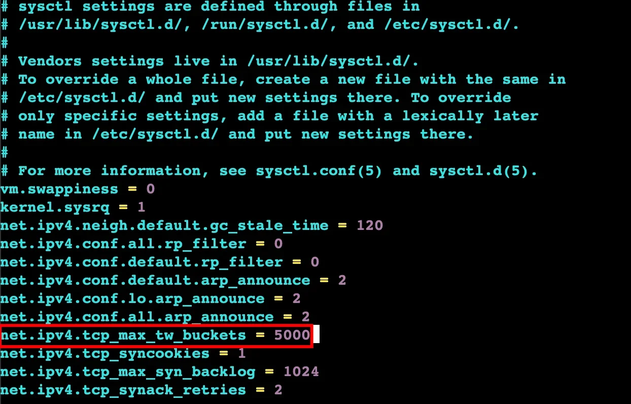 展示真实Linux终端或服务器管理界面中的sysctl网络参数查询结果,并体现内核网络配置环境。