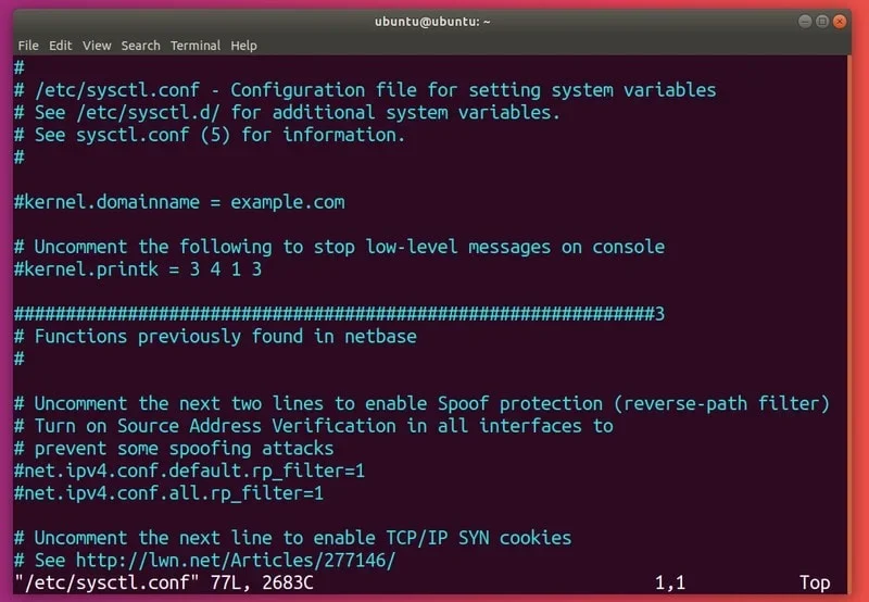 展示真实Linux终端编辑sysctl配置文件并执行sysctl reload或sysctl -p后的操作界面。