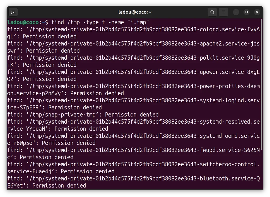 展示真实Linux终端中的updatedb、locate数据库更新以及find权限/排除目录等操作，突出常见避坑点。