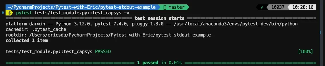 该节需要真实 pytest 测试运行截图，展示测试通过或失败时 stdout 捕获结果及断言结果。