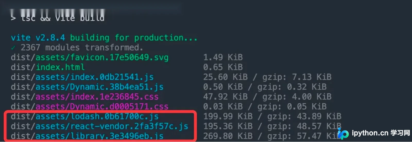 展示真实Vue项目构建后的多个JavaScript chunk文件，以及浏览器Network或构建分析工具中按需加载资源的效果。
