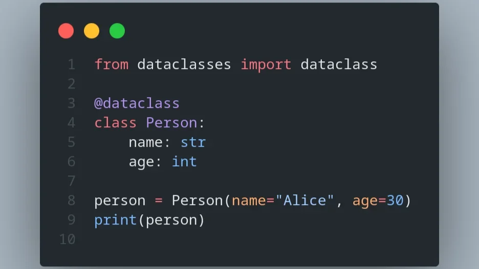 该节需要一张真实Python IDE代码截图,展示TypedDict和dataclass的完整定义、实例化及字段访问。