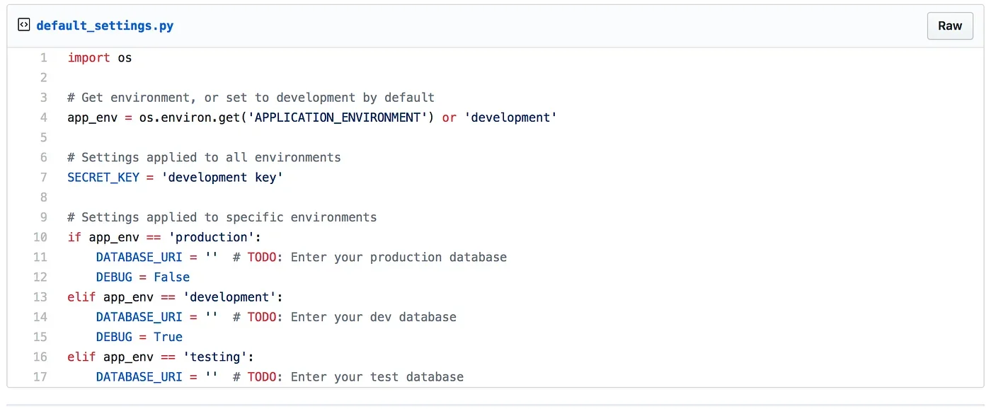 展示 Flask configuration classes、environment variables 和 extensions 初始化流程的真实开发场景